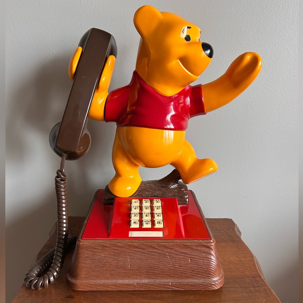 1980’s Winnie the Pooh Landline Telephone - Yellow & Red